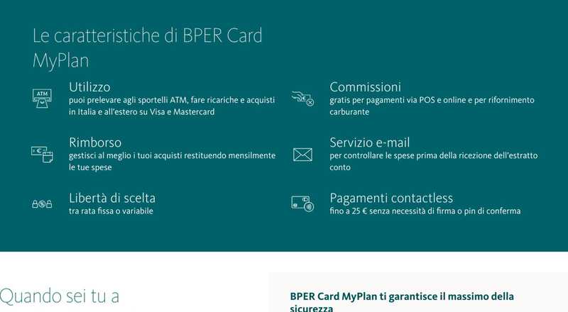 Carta di credito BPER Card MyPlan BPER Banca