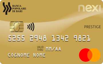 Carta di credito Nexi Prestige Banca Popolare di Bari