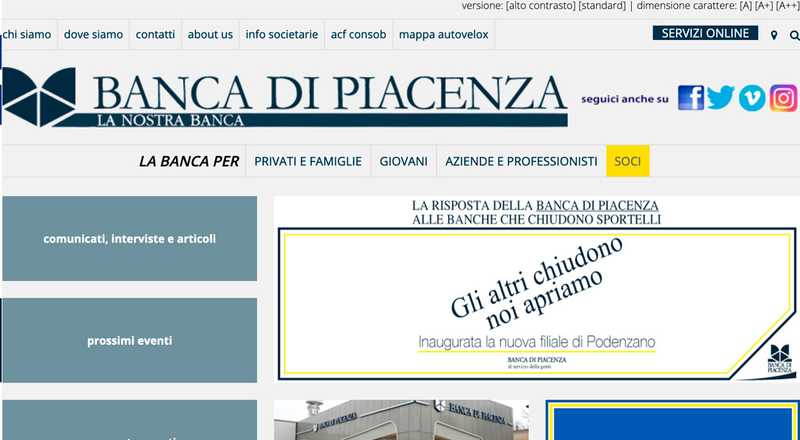 Informazione Generale - Banca di Piacenza