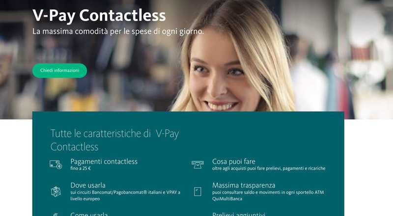 Carta di debito V-Pay Contactless BPER Banca