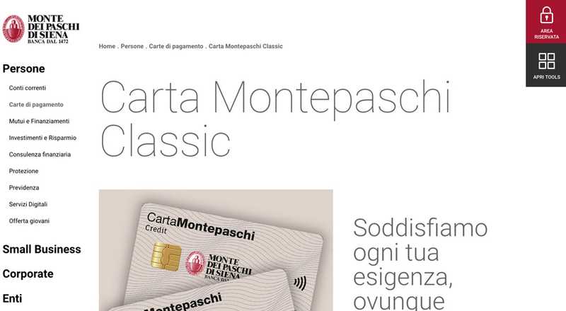 Carta di credito Montepaschi Classic MPS Monte dei Paschi di Siena