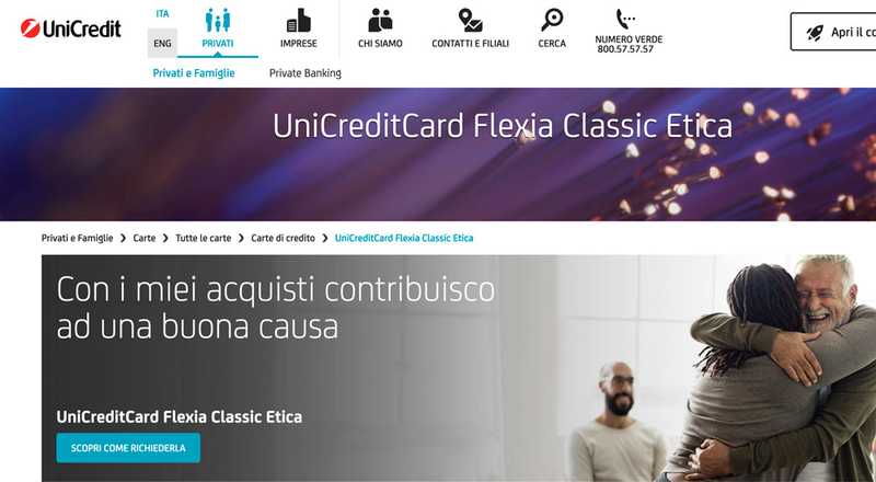 Carta di credito UniCreditCard Flexia Classic Etica UniCredit