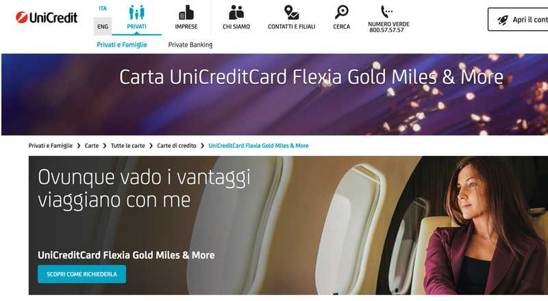 Carta di credito UniCreditCard Flexia Gold Miles & More UniCredit