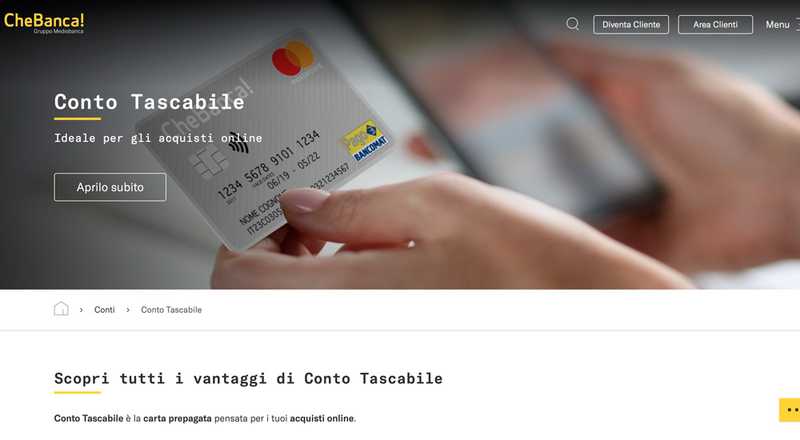 Carta di debito Conto Tascabile CheBanca