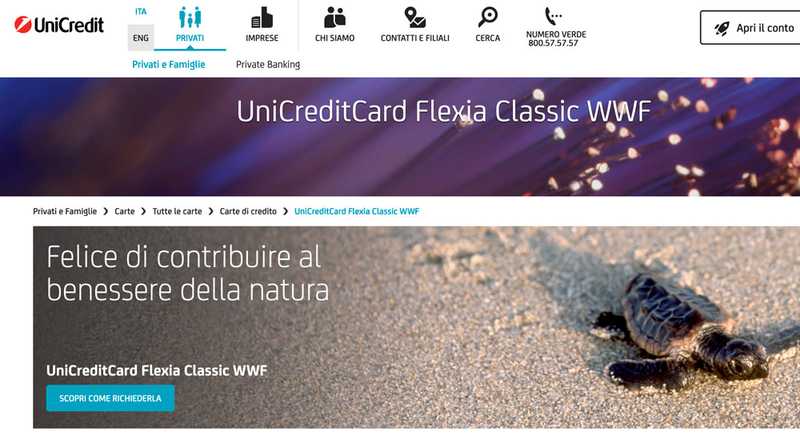 Carta di credito UniCreditCard Flexia Classic WWF UniCredit