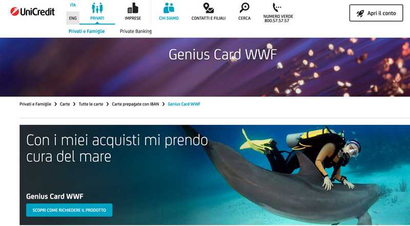 Carta prepagata Genius Card WWF UniCredit