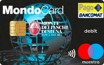 Carta di debito Mondo Card MPS Monte dei Paschi di Siena