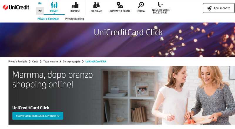 Carta prepagata UniCreditCard Click UniCredit