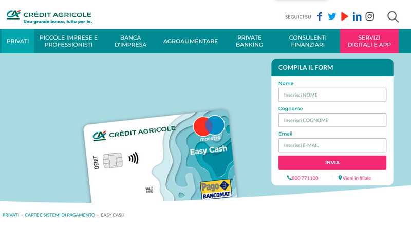 Carta di debito Easy Cash Crédit Agricole