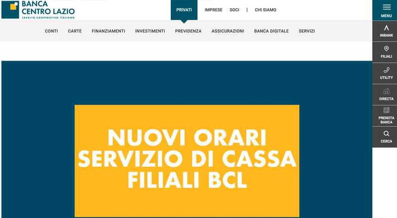 Informazione Generale - Banca Centro Lazio